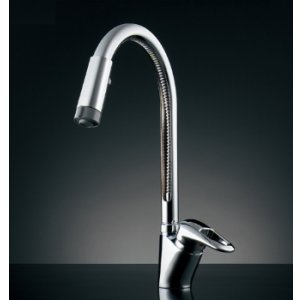 画像: カクダイ 117-120K シングルレバー混合栓(シャワつき) ブレードホース 逆流防止機能なし 寒冷地用 節湯B