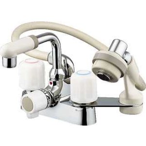 画像: 混合栓 カクダイ　1521S　2ハンドル混合栓(シャワつき) [□]