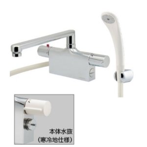 画像: 水栓金具 カクダイ　175-012K　サーモスタットシャワー混合栓 台付(デッキタイプ) 寒冷地用 [□]