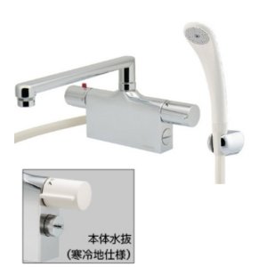 水栓金具 カクダイ 175-012 サーモスタットシャワー混合栓 台付(デッキ 