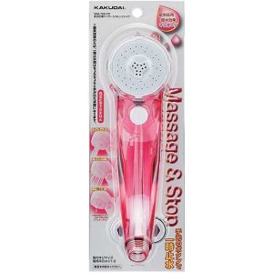 画像: 水栓金具 カクダイ 356-720-CR 低水圧用マッサージストップシャワー/クリアレッド