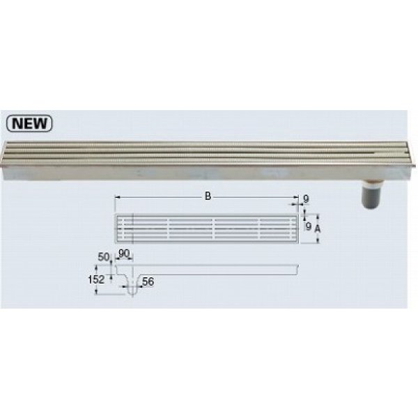 画像1: 水栓金具 カクダイ　428-590-950　浴室排水ユニット(出入口用) 100×950 [♪■] (1)