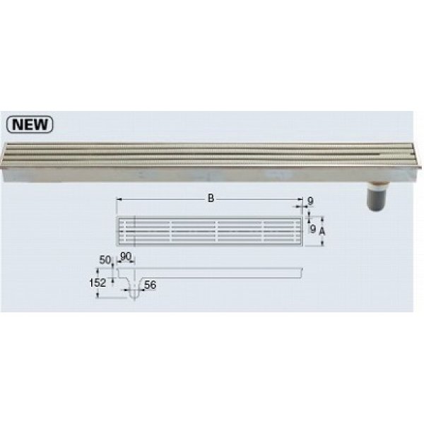 画像1: 水栓金具 カクダイ　428-591-950　浴室排水ユニット(出入口用) 150×950 [♪■] (1)