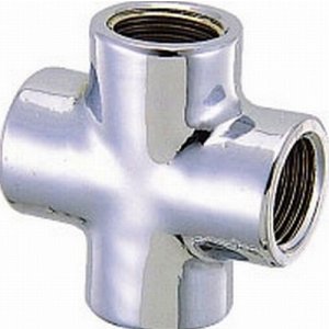 画像: 配管継手 カクダイ　6467A-13　クロス(クローム) [□]