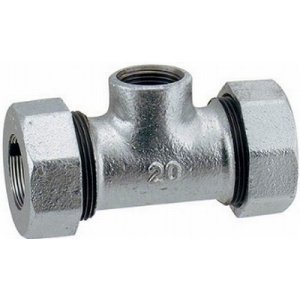 画像: 水栓金具 カクダイ　649-848-13W　3管兼用ジョイント　ネジつきチーズ(白) [□]