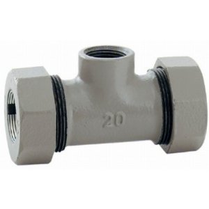 画像: 配管材 カクダイ　649-848-50　３管兼用ジョイント ネジつきチーズ [□]