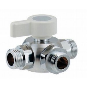 画像: 水栓金具 カクダイ　650-250-13　三方ボール切替弁(止水機能つき) [□]