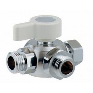 画像: 水栓金具 カクダイ　650-255-13　三方ボール切替弁(片ナット・止水機能つき) [□]