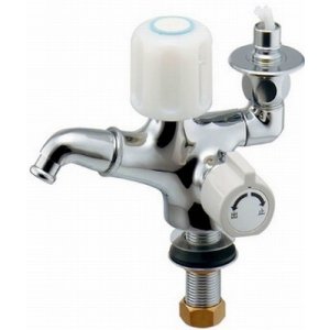 画像: 水栓 カクダイ　7249-13　双口回転立水栓(ストッパーつき) [□]