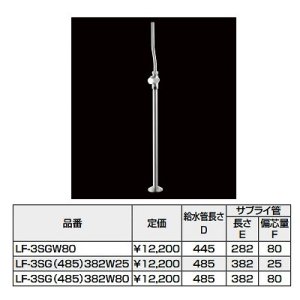 画像: 水栓部品 INAX/LIXIL　LF-3SGW80　洗面器・手洗器用セット金具 止水栓 床給水タイプ サプライ管あり [★]