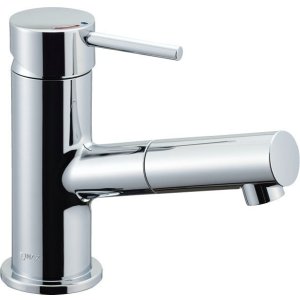 画像: 水栓金具 INAX/LIXIL　LF-E345SYCN　洗面器・手洗器用 吐水口引出式シングルレバー混合 eモダン エコハンドル 逆止弁付 寒冷地 排水栓なし [★]