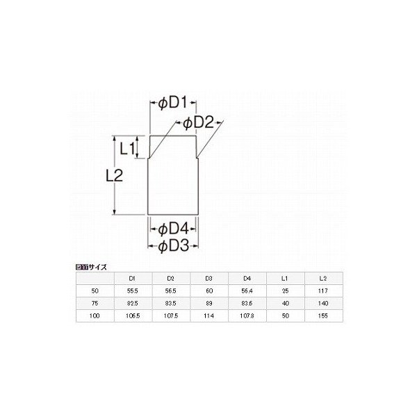 画像2: 水栓金具 三栄水栓　H502-75　ＶＵ管用持出しニップル (2)