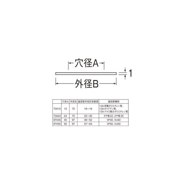 画像2: 止水栓 三栄水栓　R559-70X15　バルブ 座金 ゴムプレート (2)