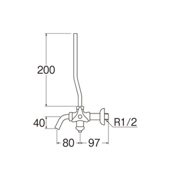 画像2: 水栓金具 三栄水栓　V222AD-13　止水栓 バルブ アングル形止水栓 D式アングル分岐止水栓 (2)