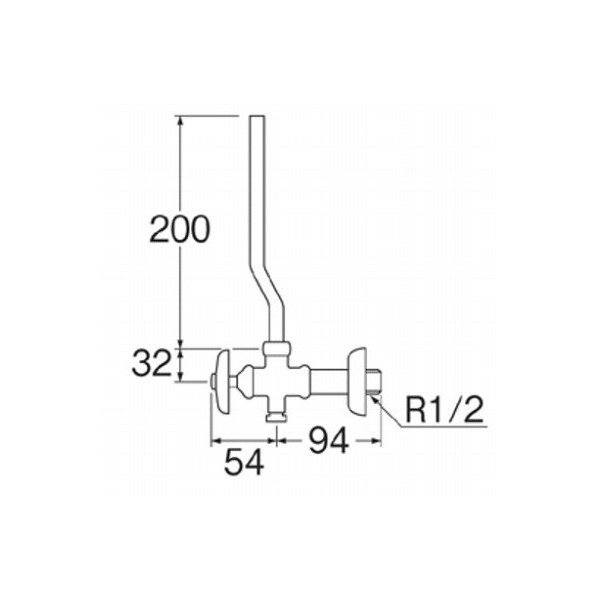 画像2: 水栓金具 三栄水栓　V225AK-2-13　寒冷地 アングル止水栓 共用形 (2)