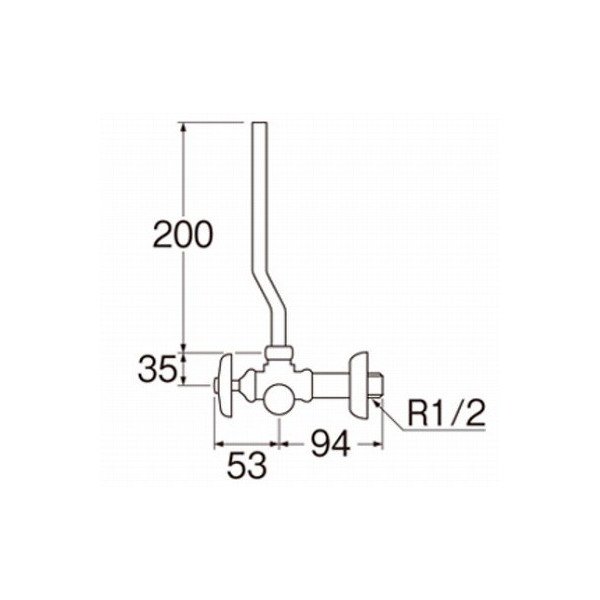 画像2: 水栓金具 三栄水栓　V22AVK-13　寒冷地 逆止付アングル止水栓 (2)