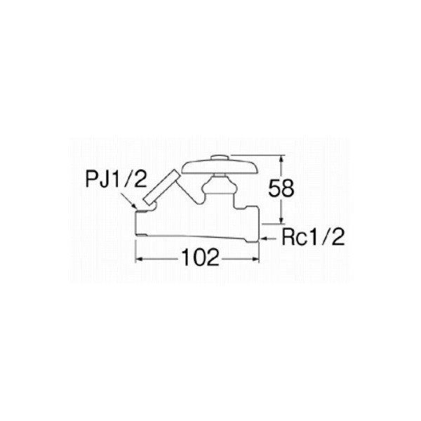 画像2: 水栓金具 三栄水栓　V29-1-13　ストレーナ45°化粧バルブ 共用形 (2)