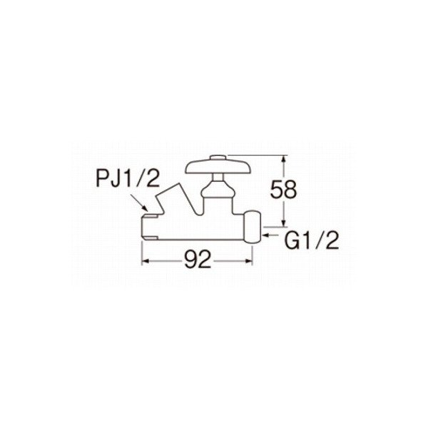 画像2: 水栓金具 三栄水栓　V29A-13　ストレーナ45°化粧バルブ 共用形 (2)