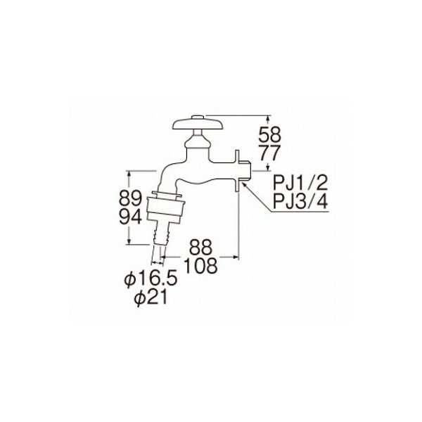 画像2: 水栓金具 三栄水栓　Y31V-20　単水栓 自動接手横水栓 (2)