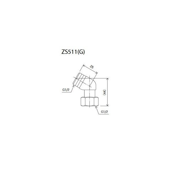 画像2: KVK　ZS511G　斜めエルボ メッキ仕様、その他 (2)