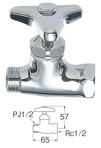 画像1: 水栓金具 三栄水栓　JV21A-2A-13　化粧バルブ2型 ストレート形止水栓 (1)