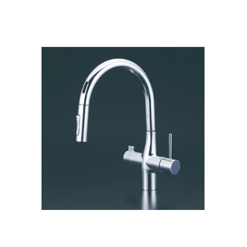画像1: KVK　KM6091DSCECHS　ビルトイン浄水器用シングルシャワー付混合栓（センサー） 撥水 電池タイプ 浄水カートリッジセット付 (1)