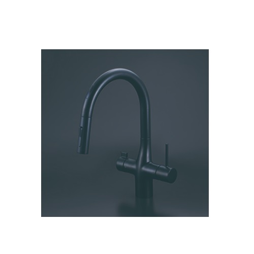 画像1: KVK　KM6091DSCECM5　ビルトイン浄水器用シングルシャワー付混合栓（センサー） 電池タイプ マットブラック 浄水カートリッジセット付 (1)