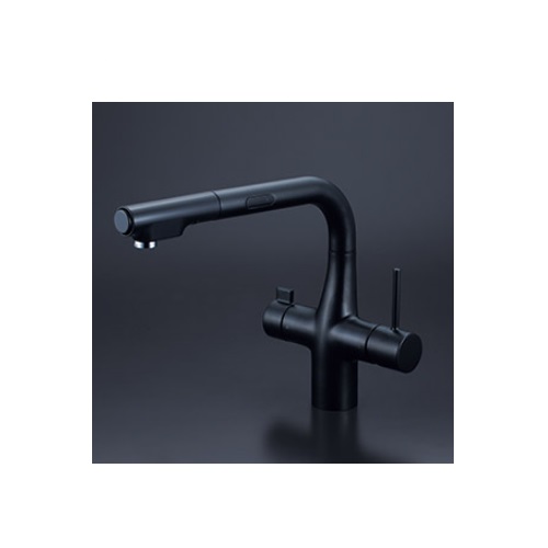 画像1: KVK　KM6131DSCECM5　ビルトイン浄水器用シングルシャワー付混合栓（センサー） 電池タイプ マットブラック 浄水カートリッジセット付 (1)