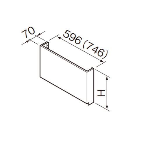 画像1: クリナップ　R3MH60H　梁対応用前幕板(鋼板製) 平型レンジフード用幕板 高さ50cm用(H300) 対応機種60HB [♪△]　 (1)