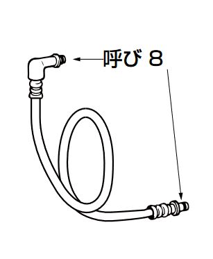 画像1: INAX/LIXIL　CWA-27D　シャワートイレ用付属部品 本体給水ホース 長さ1350mm [□] (1)