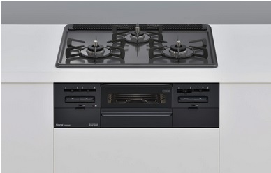 画像1: リンナイ 【RS31W36H2RBW プロパン用】 ビルトインコンロ プロパン 60cm 強火力(左・右) Metal(メタル) ダークグレー [♭■] (1)