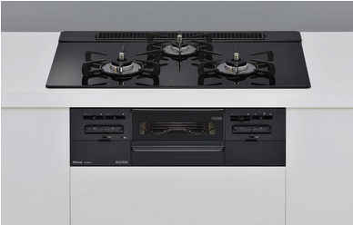 画像1: リンナイ 【RS71W36T1RBW プロパン用】 ビルトインコンロ プロパン 75cm 強火力(左・右) SENCE(センス) シアーブラック [■] (1)