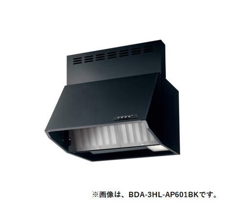 画像1: リンナイ　BDA-3HL-AP7517BK　換気扇 台所 レンジフード 幅75cm 総高さ70cm スタンダード(シロッコファン・ブーツ型) BDAシリーズ ブラック [♭≦] (1)