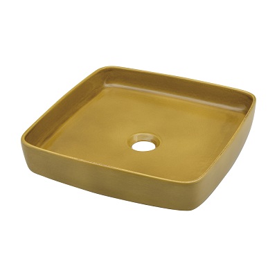 画像1: 洗面所　カクダイ　493-232-Y 角型手洗器 美濃焼 初 [♪] (1)