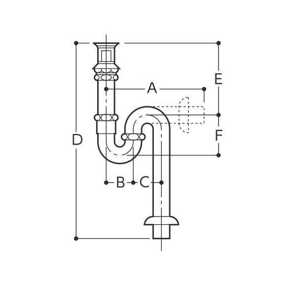 画像1: 水栓金具 TOTO TLDP2201JA 洗面器用排水金具 32mm ワンプッシュ式専用壁排水金具(Pトラップ) (1)