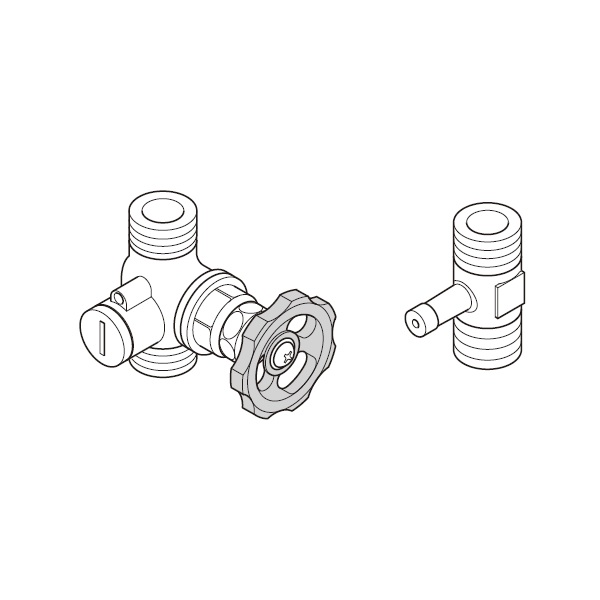 画像1: パナソニック AD-DHDBA-S1R 電気温水器 部材 給水・給湯水抜き栓セット (1)