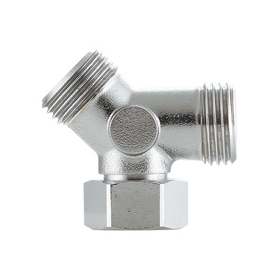 画像1: カクダイ 617-390-13 水栓金具 片ナット45°チーズ (1)