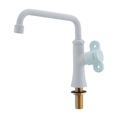 画像1: カクダイ 700-740-B 水栓金具 泡沫立形自在水栓 90°開閉ハンドル フロストミント (1)