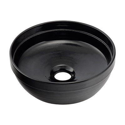 画像1: カクダイ 493-276-D 洗面所 丸型手洗器 和風 瑠珠 陶器製 信楽焼 置型 とこしえ [♪」 (1)