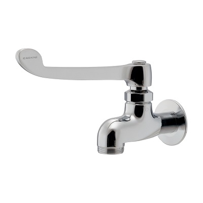 画像1: カクダイ 724-197-13QR 水栓金具 厨房用ロングレバー自在水栓本体 青・赤表示リング付 (1)