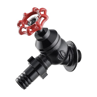 画像1: カクダイ 701-347-D 水栓金具 大流量横水栓 逆流防止機能付 ブラック (1)