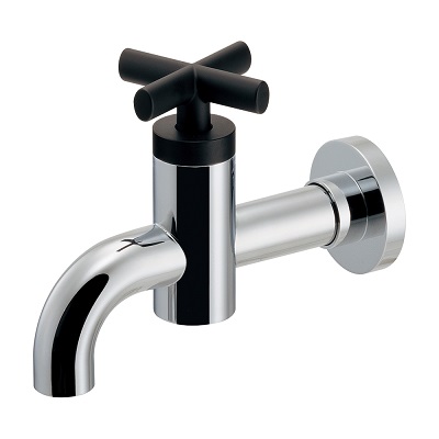 画像1: カクダイ 702-210-CD 水栓金具 横水栓 JUBE 90°ハンドル開閉 (1)