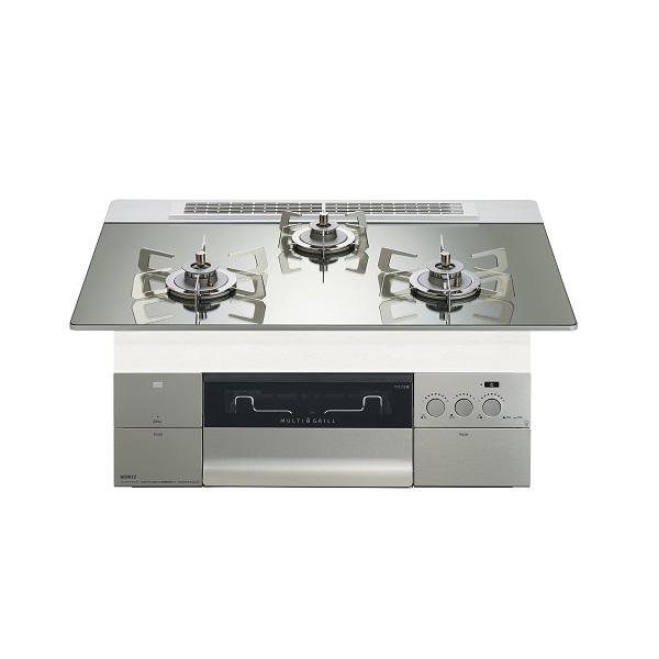 画像1: ノーリツ [N3S23PWASKSTESC プロパン] ビルトインコンロ PROGRE 75cm 3口 レンジフード連動 プラチナシルバーガラストップ (N3S15PWASKSTESCの後継品) ♪ (1)