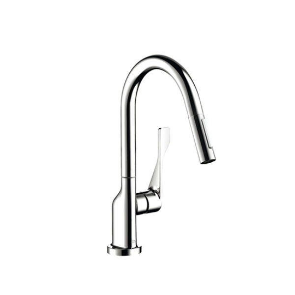 画像1: セラトレーディング HG39835F アクサーチッテリオ キッチン用湯水混合栓(スパウト引出しタイプ) クロム ♪ (1)