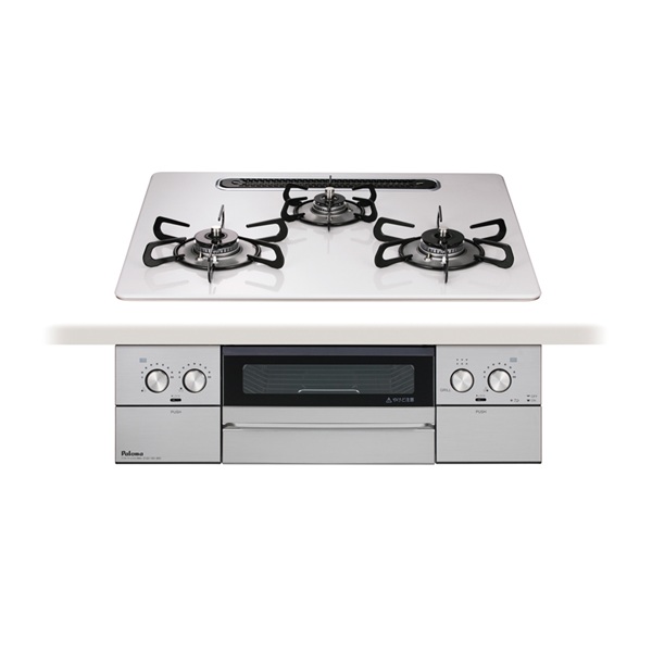 画像1: パロマ 『PD-829WS-U60CV 都市ガス』 ビルトインコンロ WITHNA ウィズナ 左右強火力 60cm 3口 水なし両面焼グリル ティアラシルバー (1)