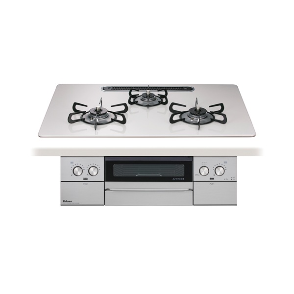 画像1: パロマ 『PD-829WS-U75CV プロパン』 ビルトインコンロ WITHNA ウィズナ 左右強火力 75cm 3口 水なし両面焼グリル ティアラシルバー (1)