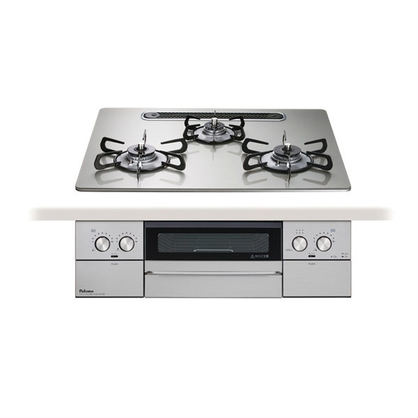 画像1: パロマ 『PD-829WS-U60GH プロパン』 ビルトインコンロ WITHNA ウィズナ 左右強火力 60cm 3口 水なし両面焼グリル シャインシルバー (1)