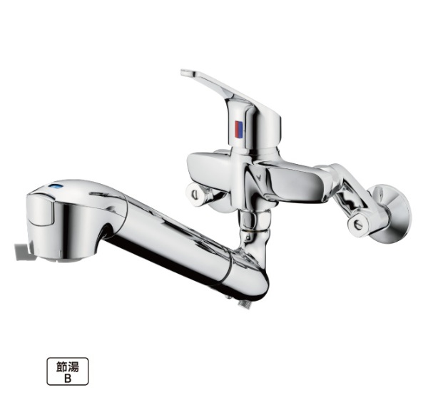 画像1: タカギ JL336AN 壁出し混合水栓 固定型 メッキ 蛇口一体型浄水器 みず工房 クリーンシリーズ (1)