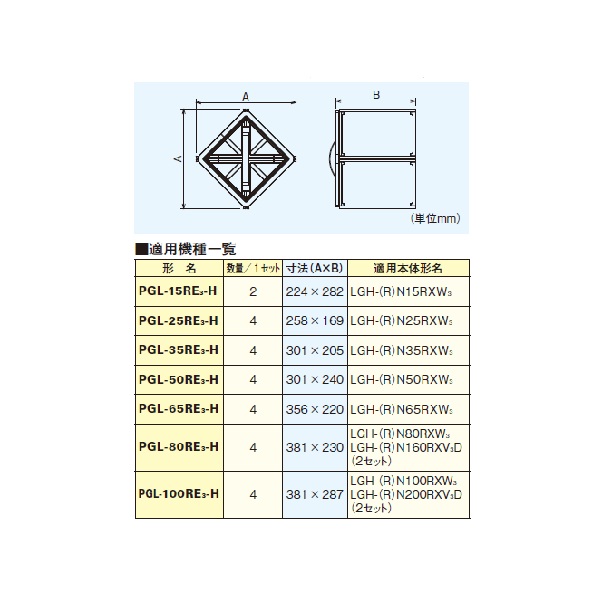 画像1: 三菱 PGL-80RE3-H 換気扇 業務用ロスナイ システム部材 分割ロスナイエレメント 受注生産品 § (1)
