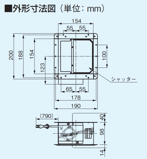 画像: 【在庫あり】パナソニック 換気扇 レンジフード部材 【FY-MSSJ06】 電動気密シャッター [☆2]